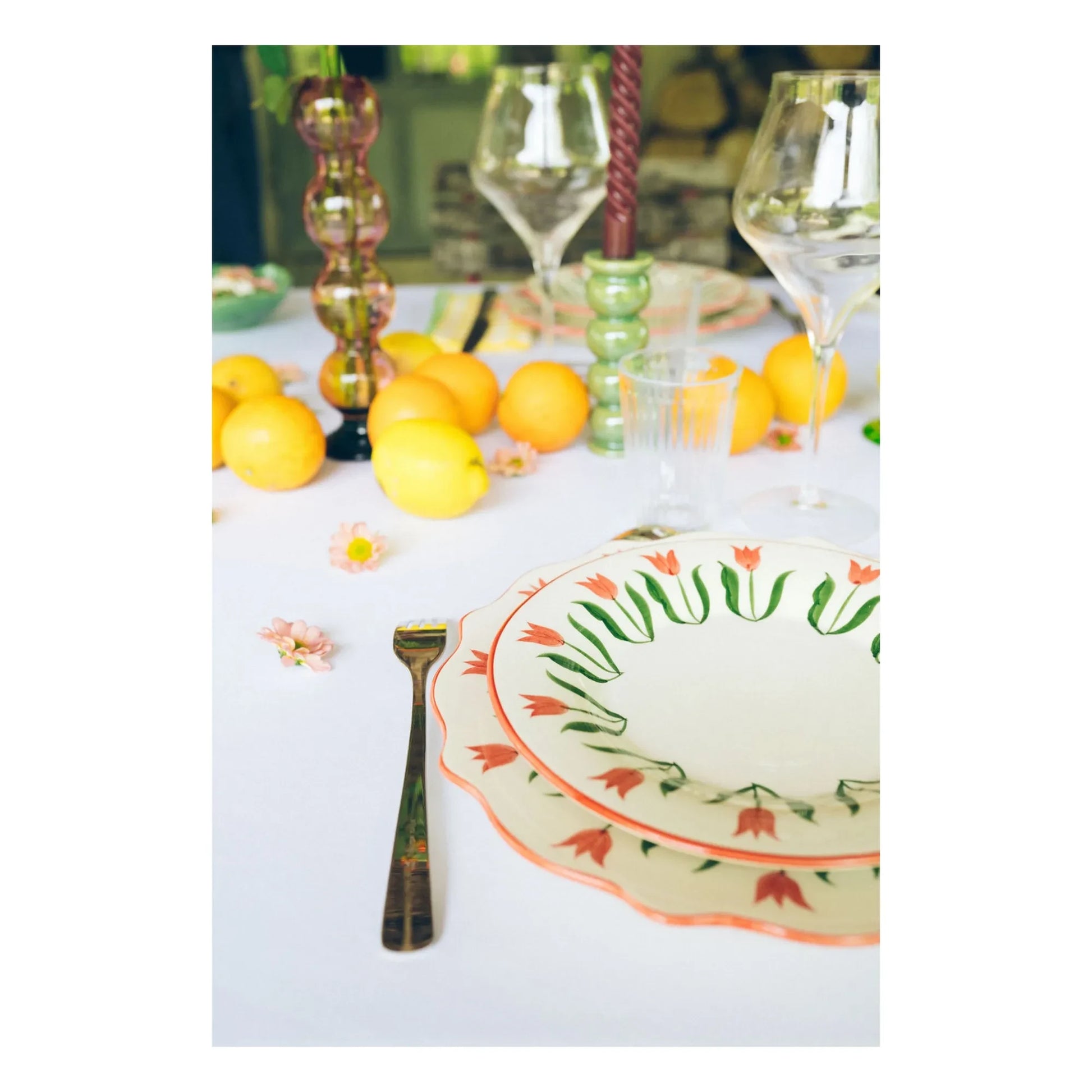 Denise - Fan Fan plate 27 cm | Blue