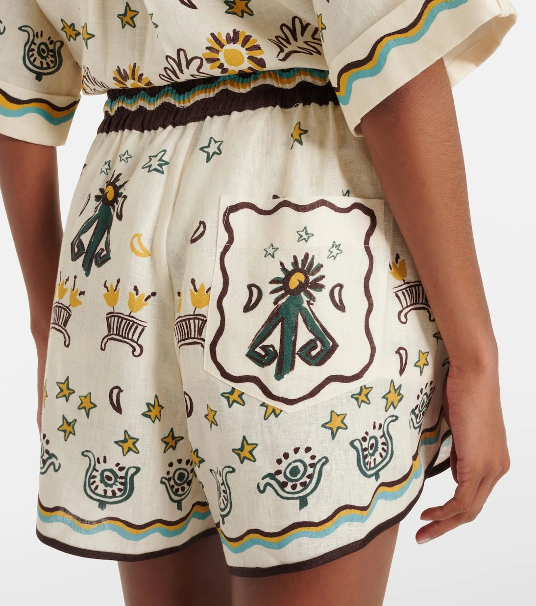 Alémais - Sun Dancer printed linen shorts