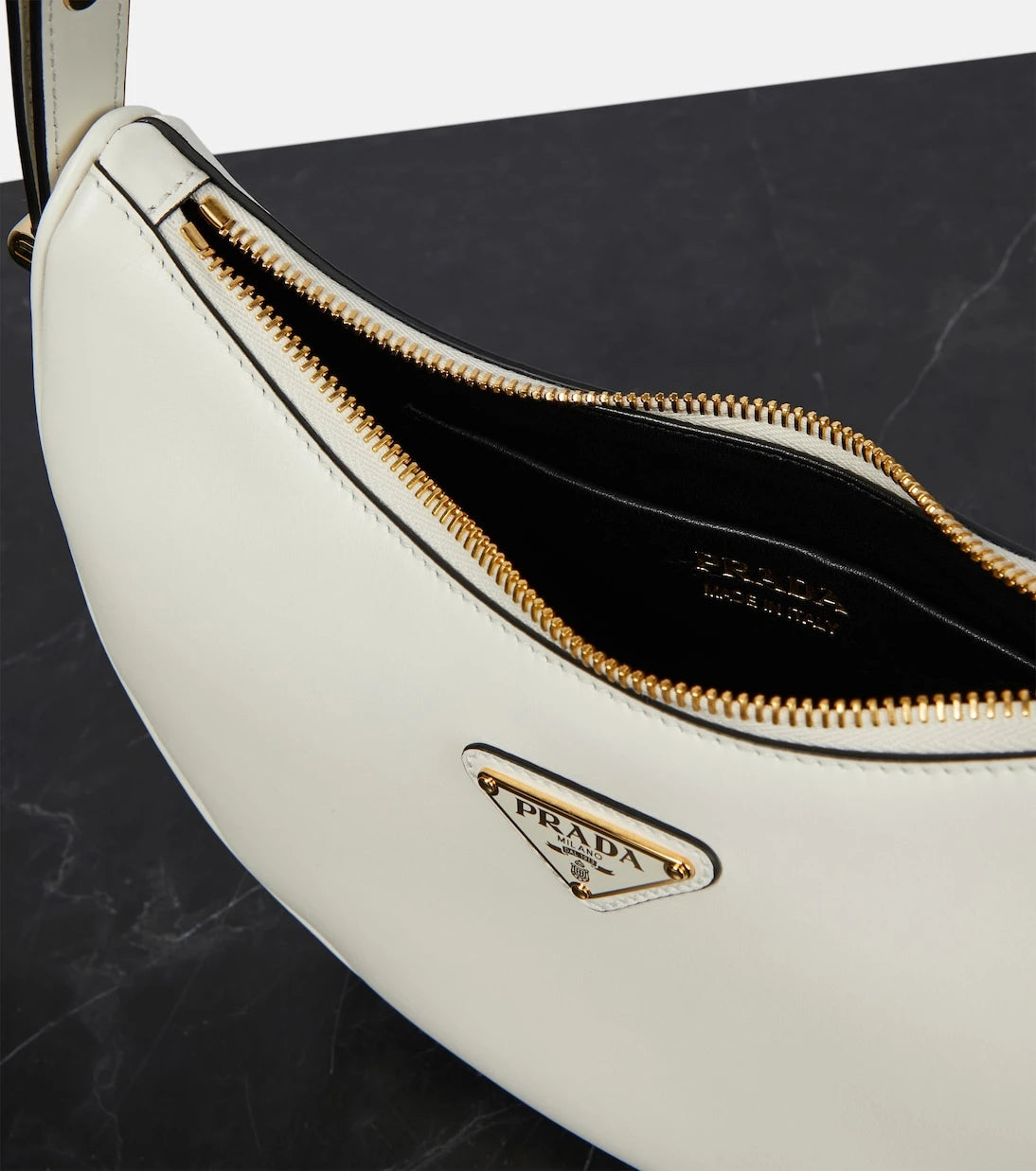 Prada - Arqué leather shoulder bag