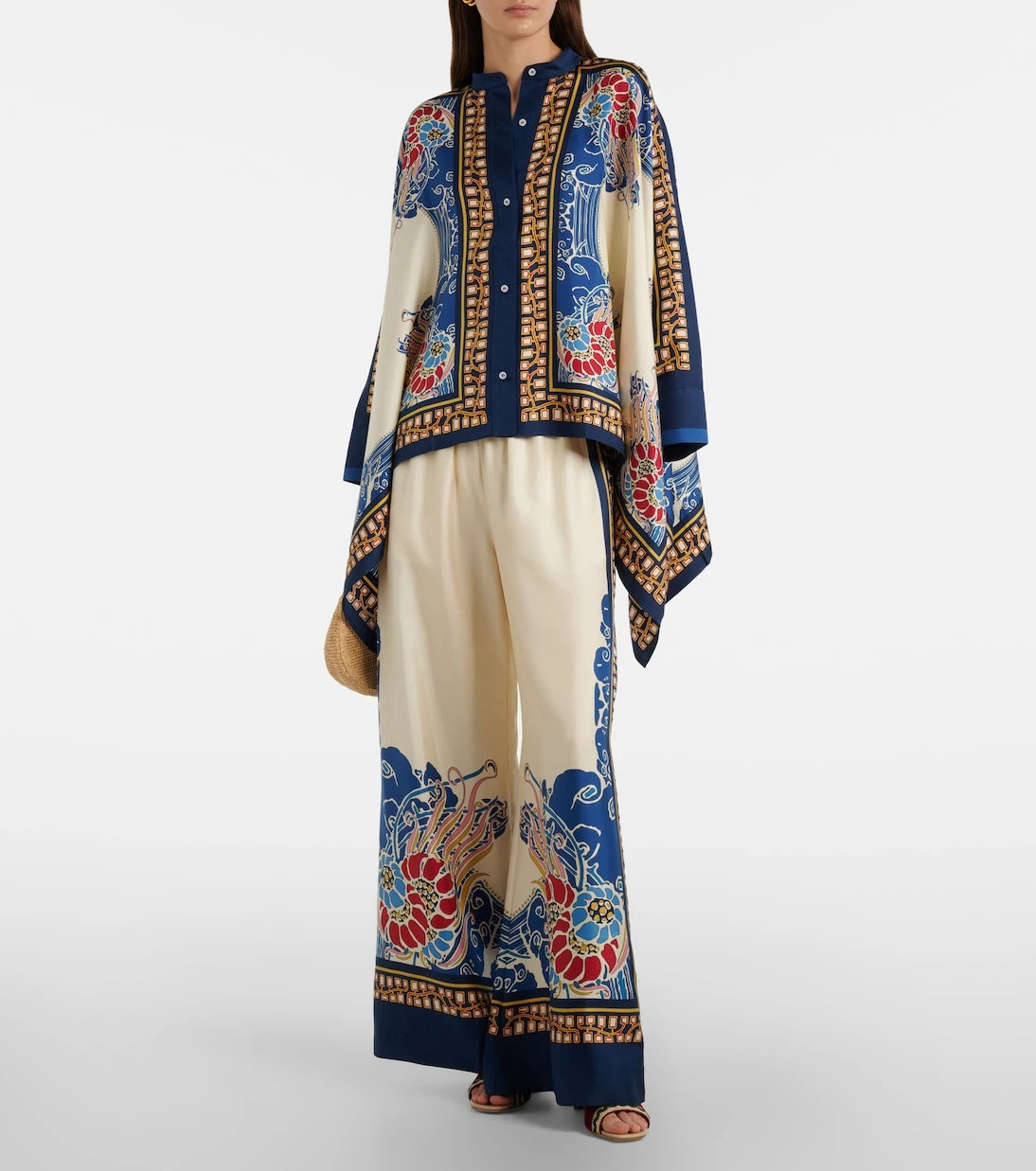 La DoubleJ - Printed silk palazzo pants