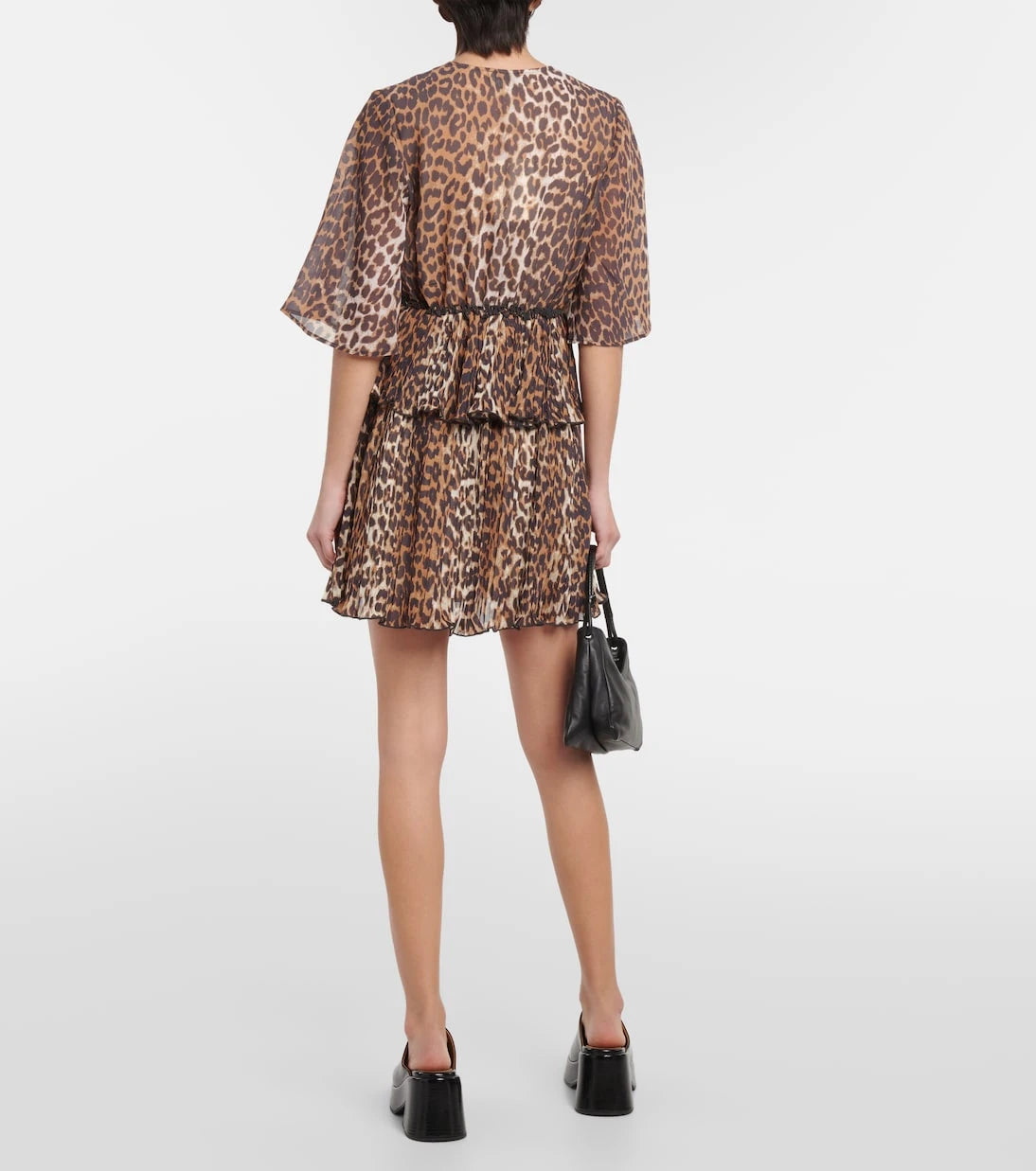 Ganni - Leopard-print georgette minidress