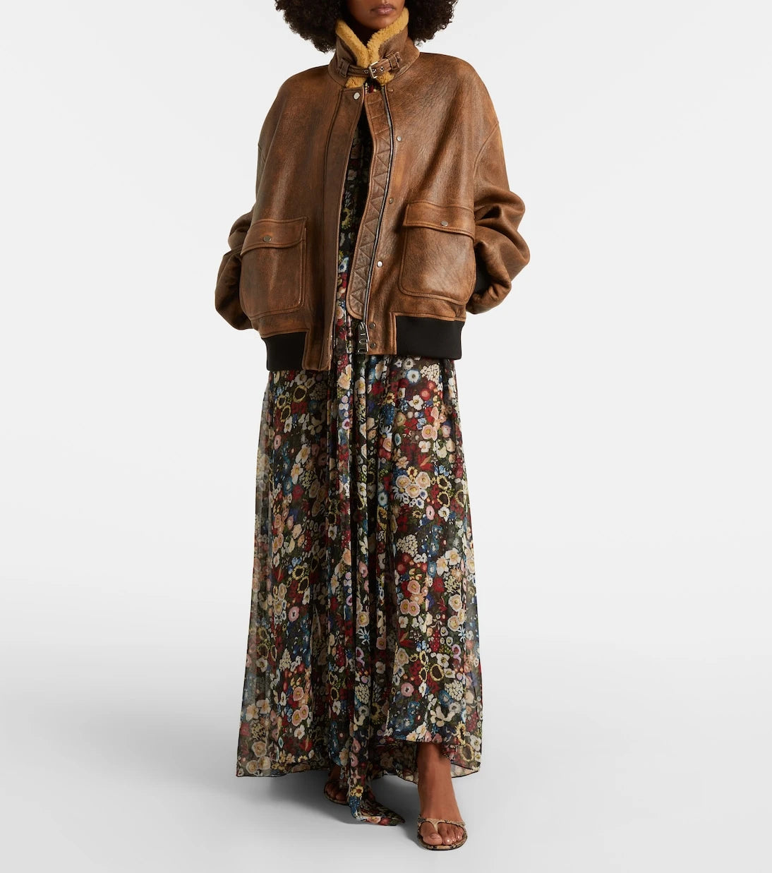 Khaite - Sandor shearling-trimmed leather jacket