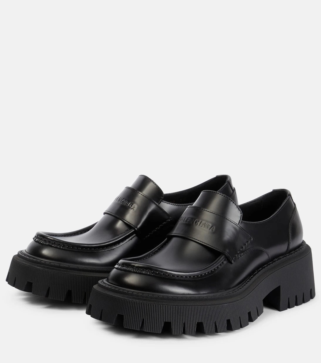 Balenciaga - حذاء لوفرز Tractor من الجلد