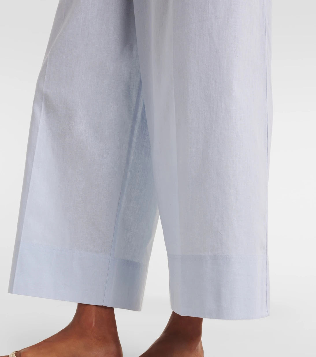Toteme - Cotton and linen wide-leg pants