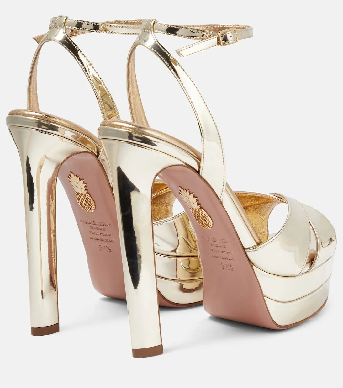 Aquazzura - Divine 130 metallic platform sandals