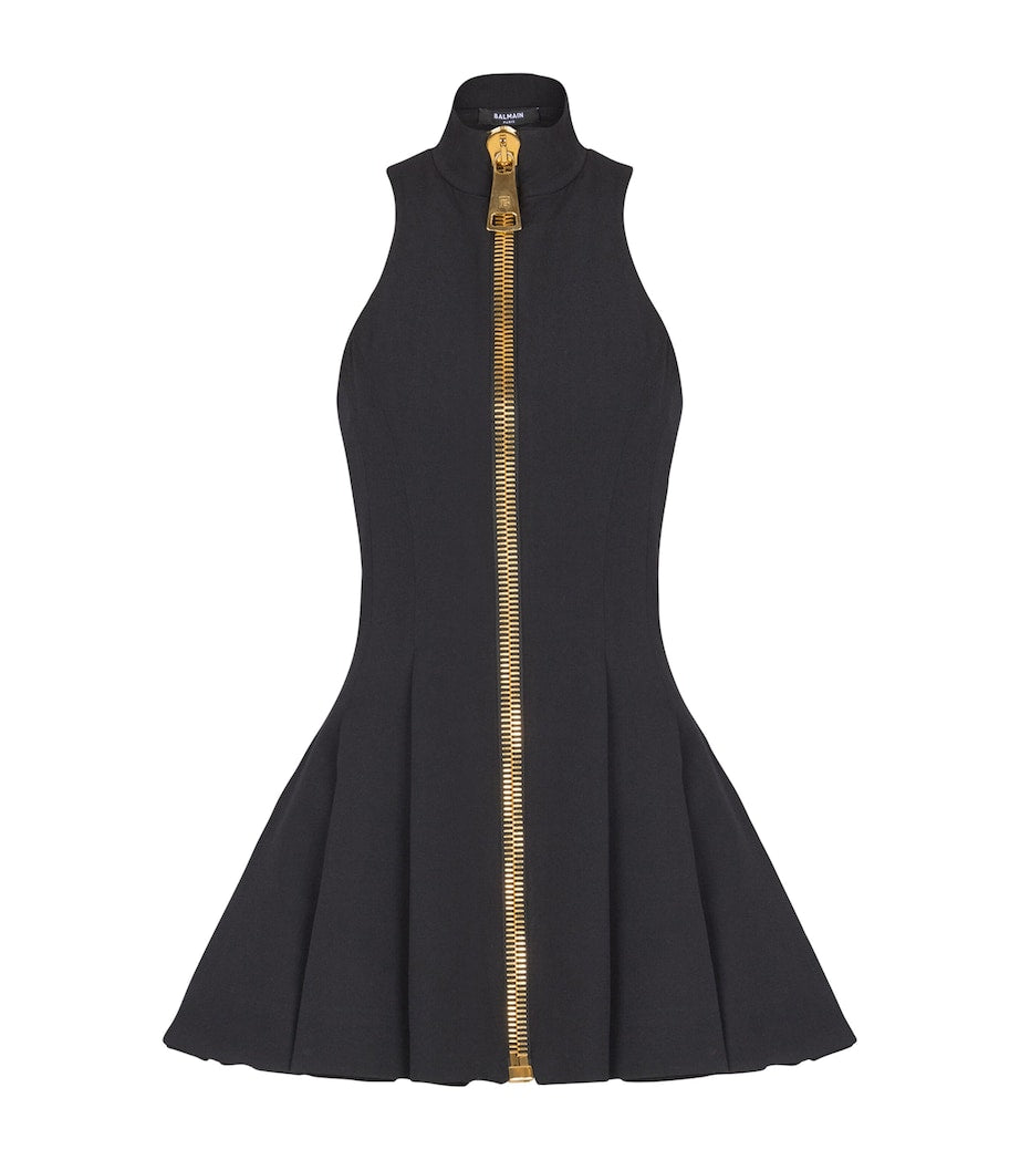 Balmain Wool Zipped Mini Dress