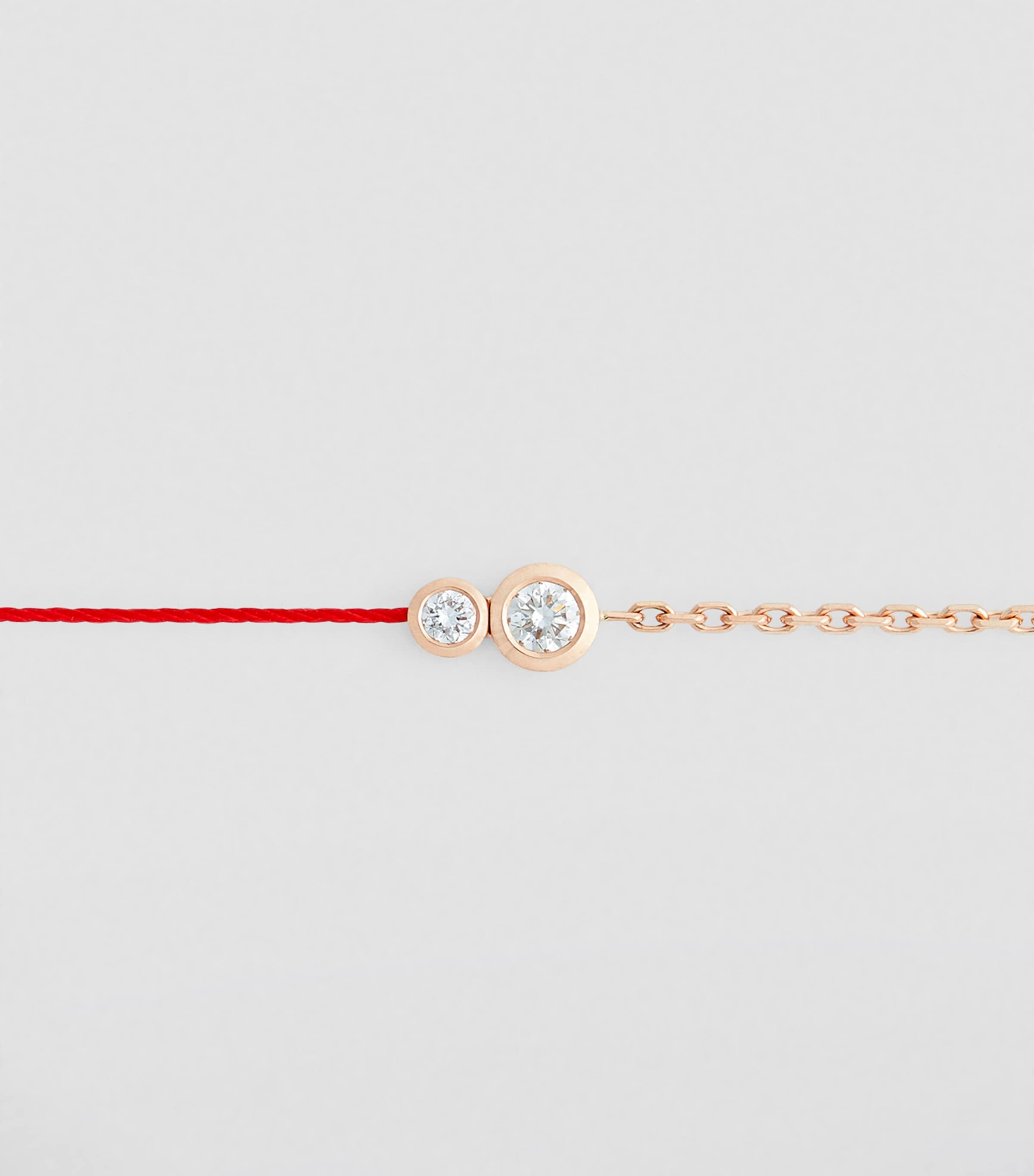 Rose Gold and Diamond Infinite String-Chain Bracelet