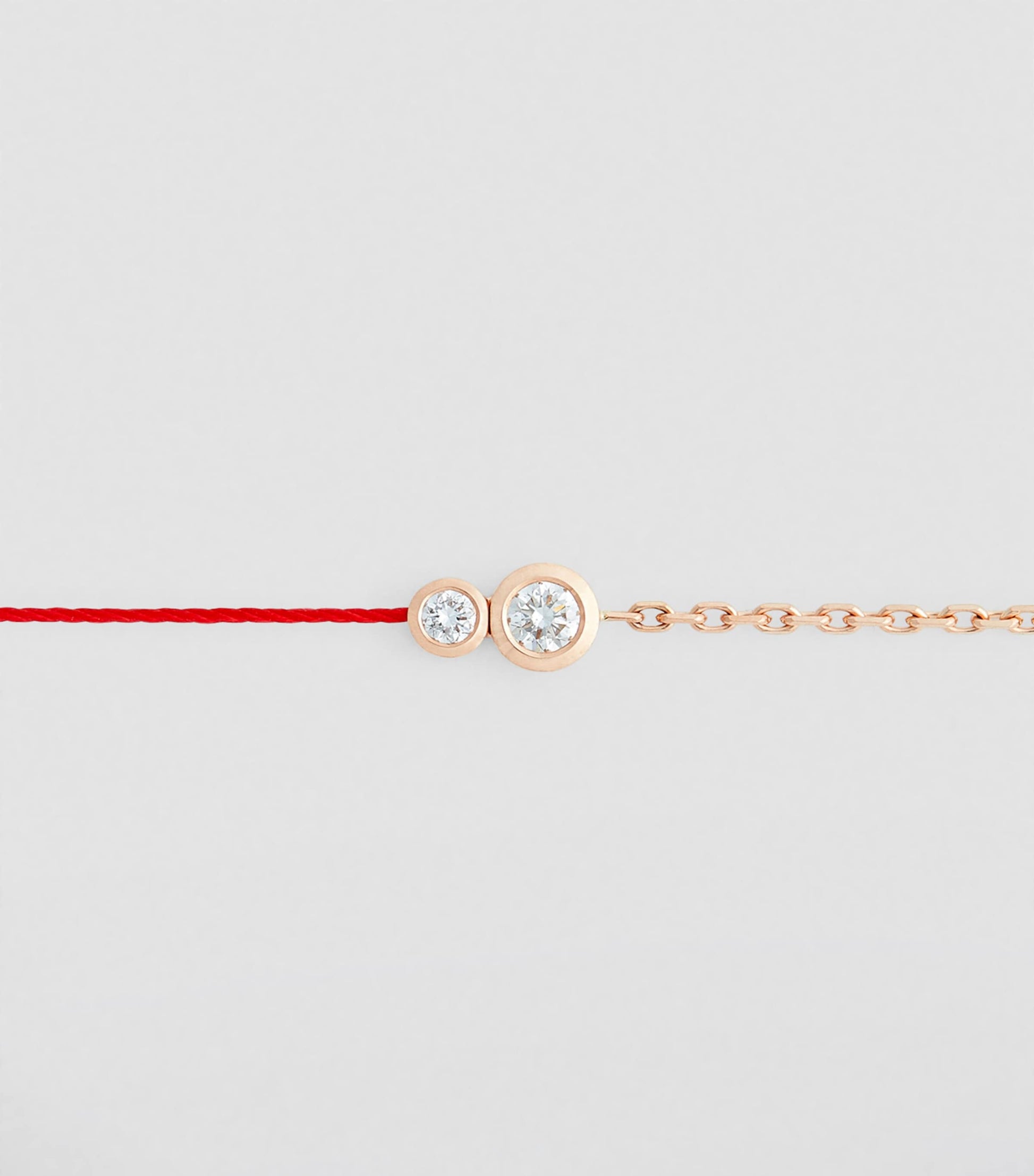 Rose Gold and Diamond Infinite String-Chain Bracelet