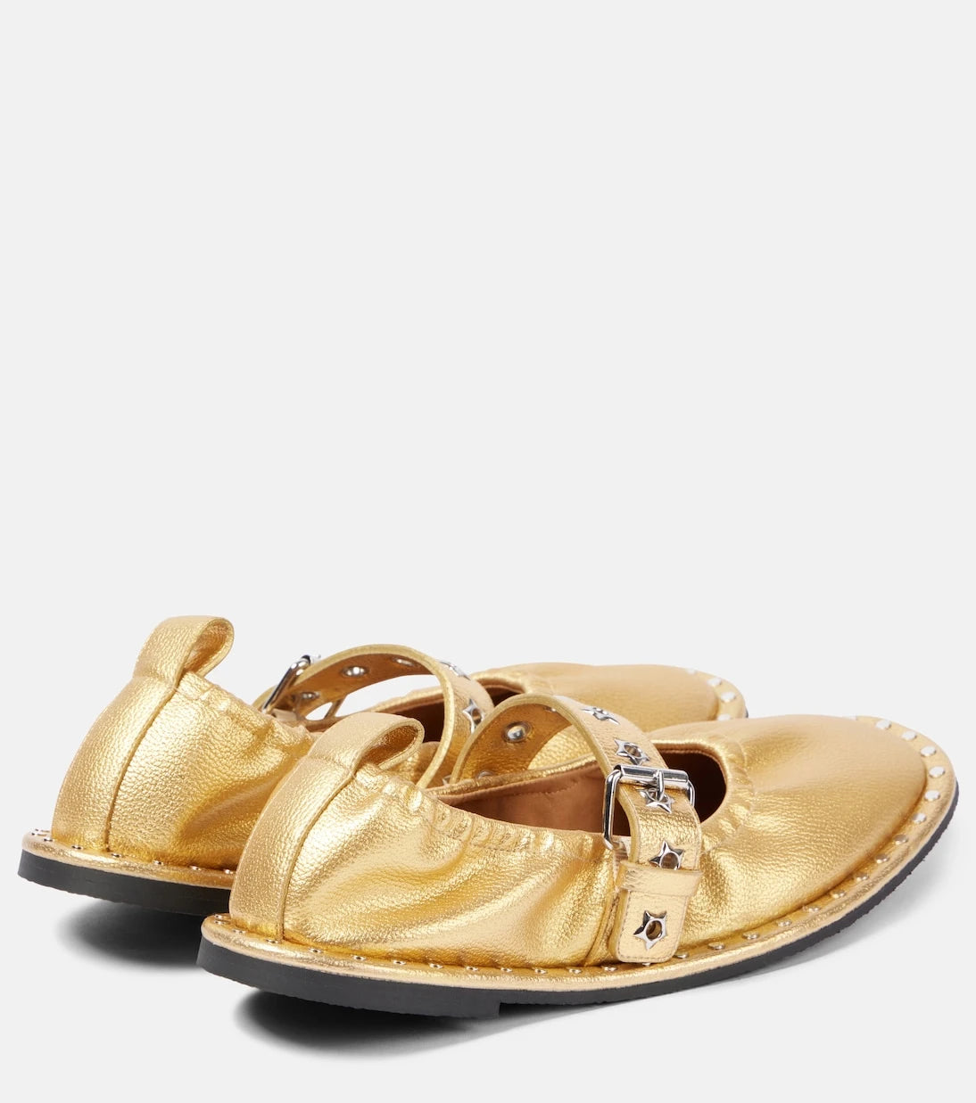 Stella McCartney - Falabella metallic Mary Jane flats