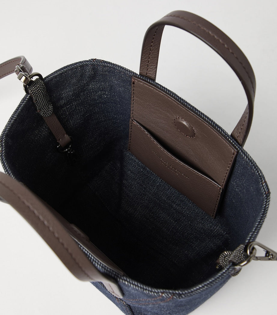 Mini Denim-Effect BC Duo Tote Bag