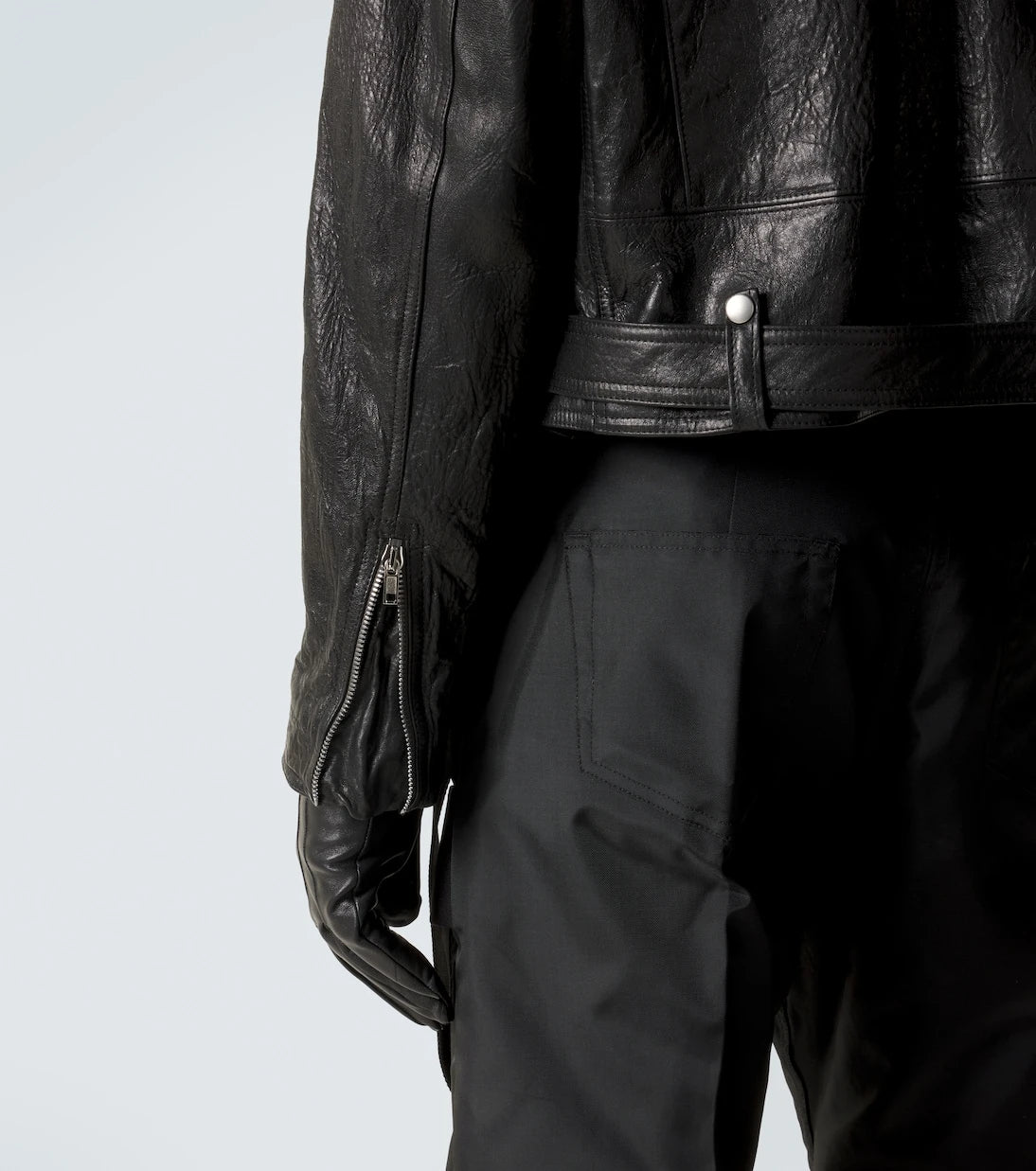 Rick Owens - Dracubiker belted leather jacket