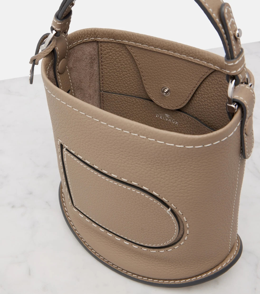Delvaux - Pin Surpiqué Mini leather shoulder bag