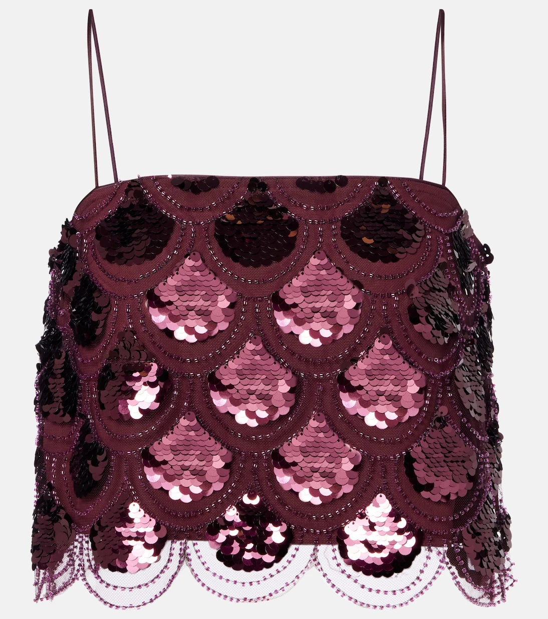 Rotate - Embellished mesh crop top