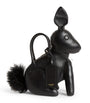 Black Lather Rabbit Top-Handle Bag