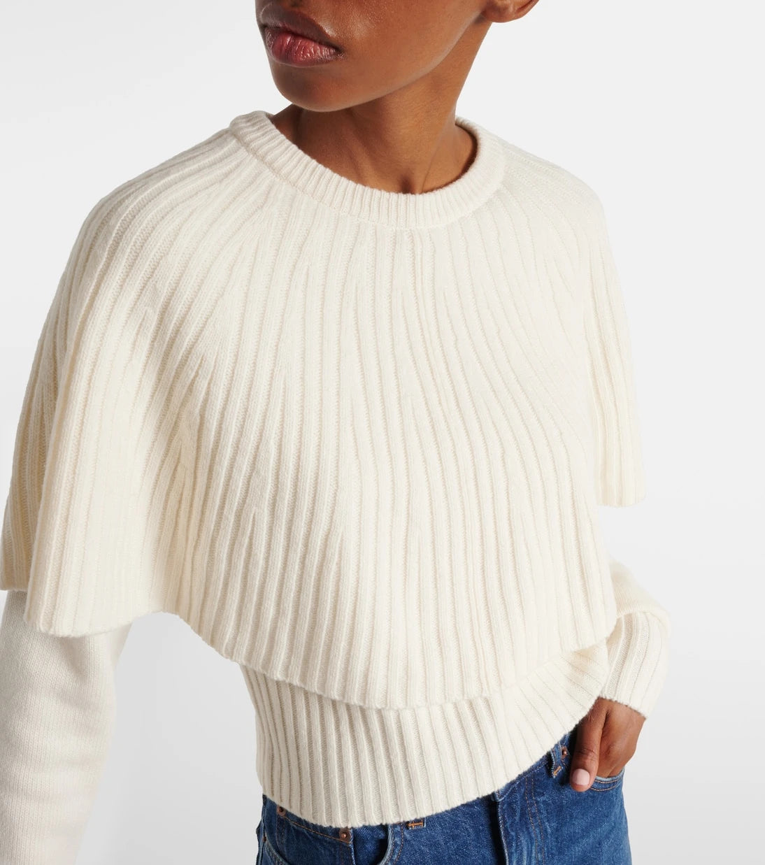 Chloé - Caped wool and cashmere top