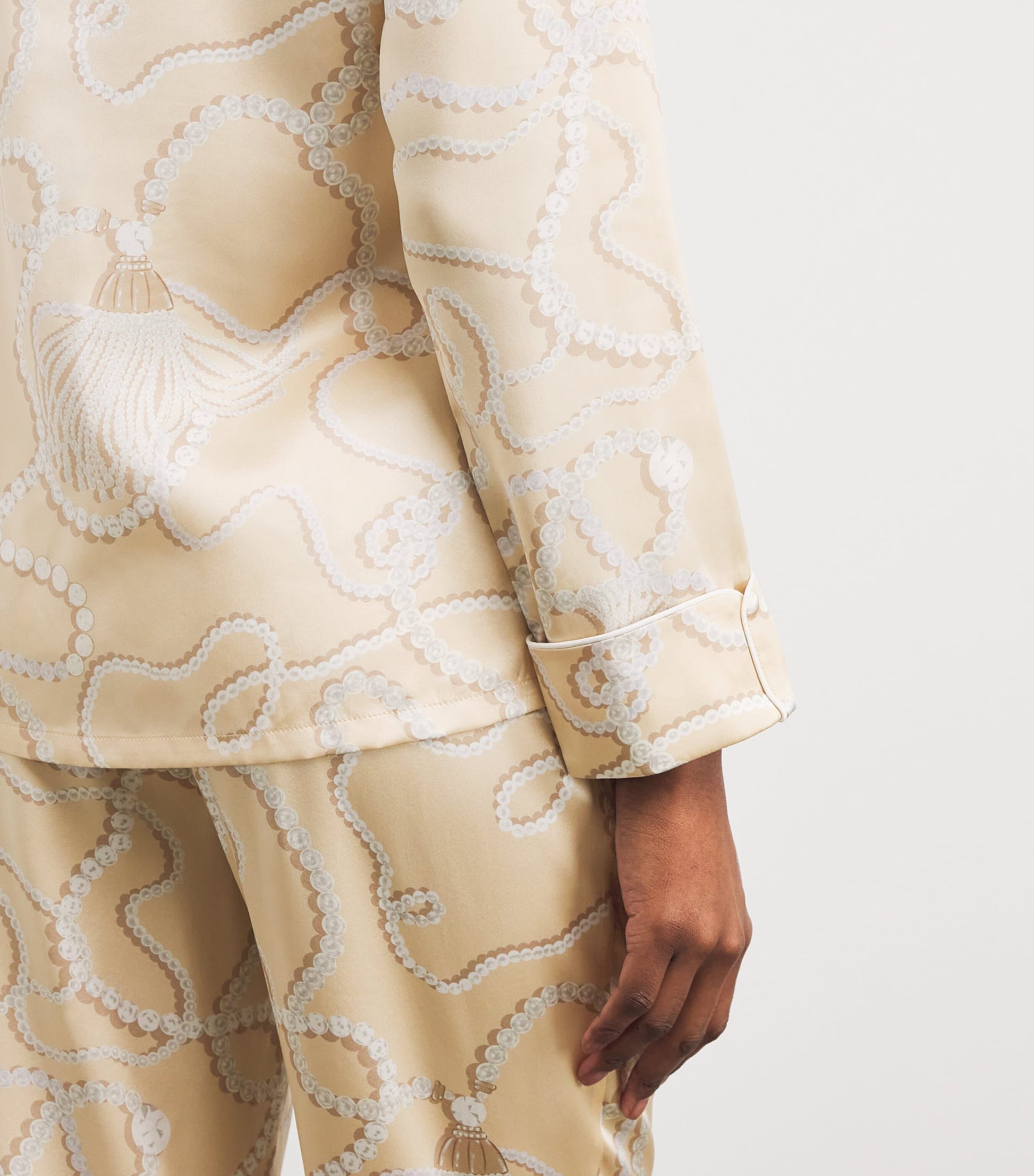 Silk Pearl Print Lila Pyjama Set