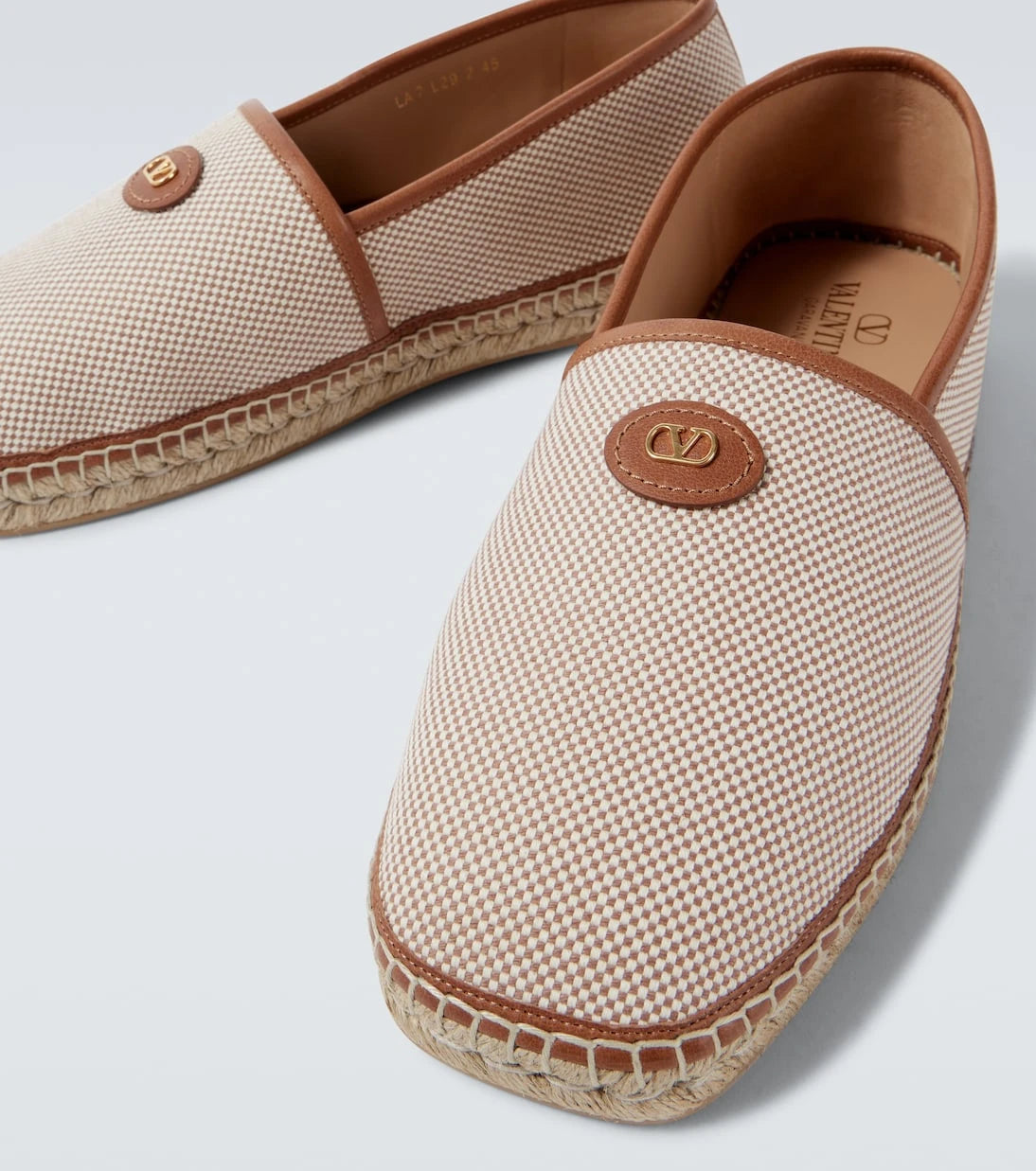 Valentino Garavani - VLogo leather-trimmed canvas espadrilles