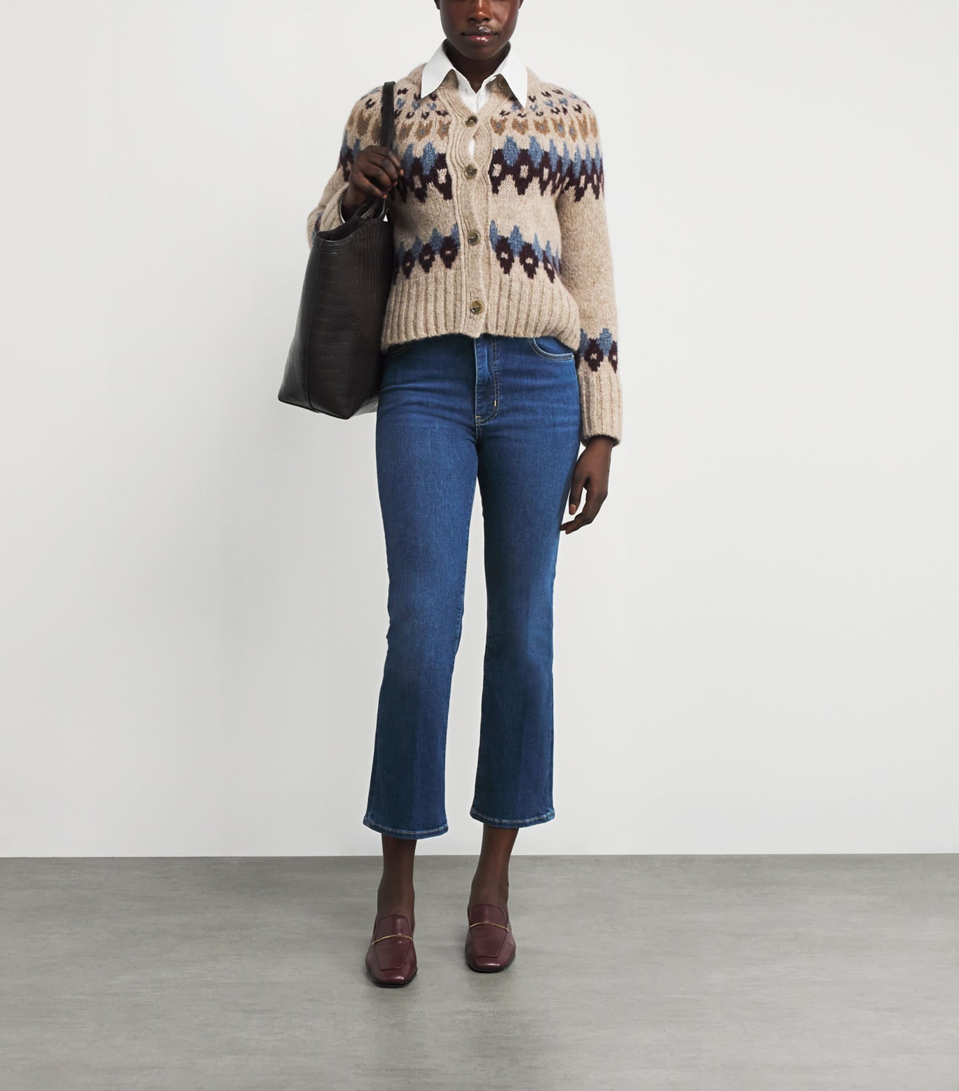 FRAME Blue The Reboot Crop Bootcut Jeans