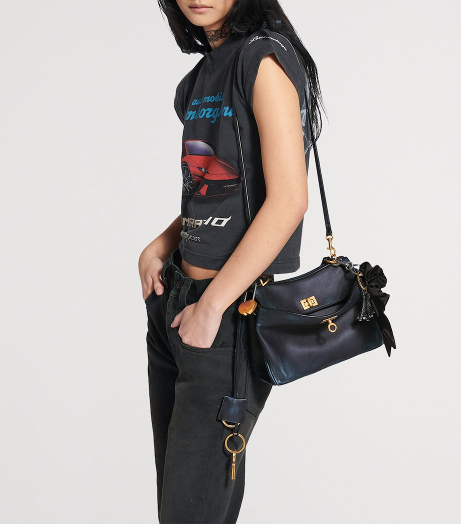 Balenciaga Blue Mini Leather Rodeo Top-Handle Bag