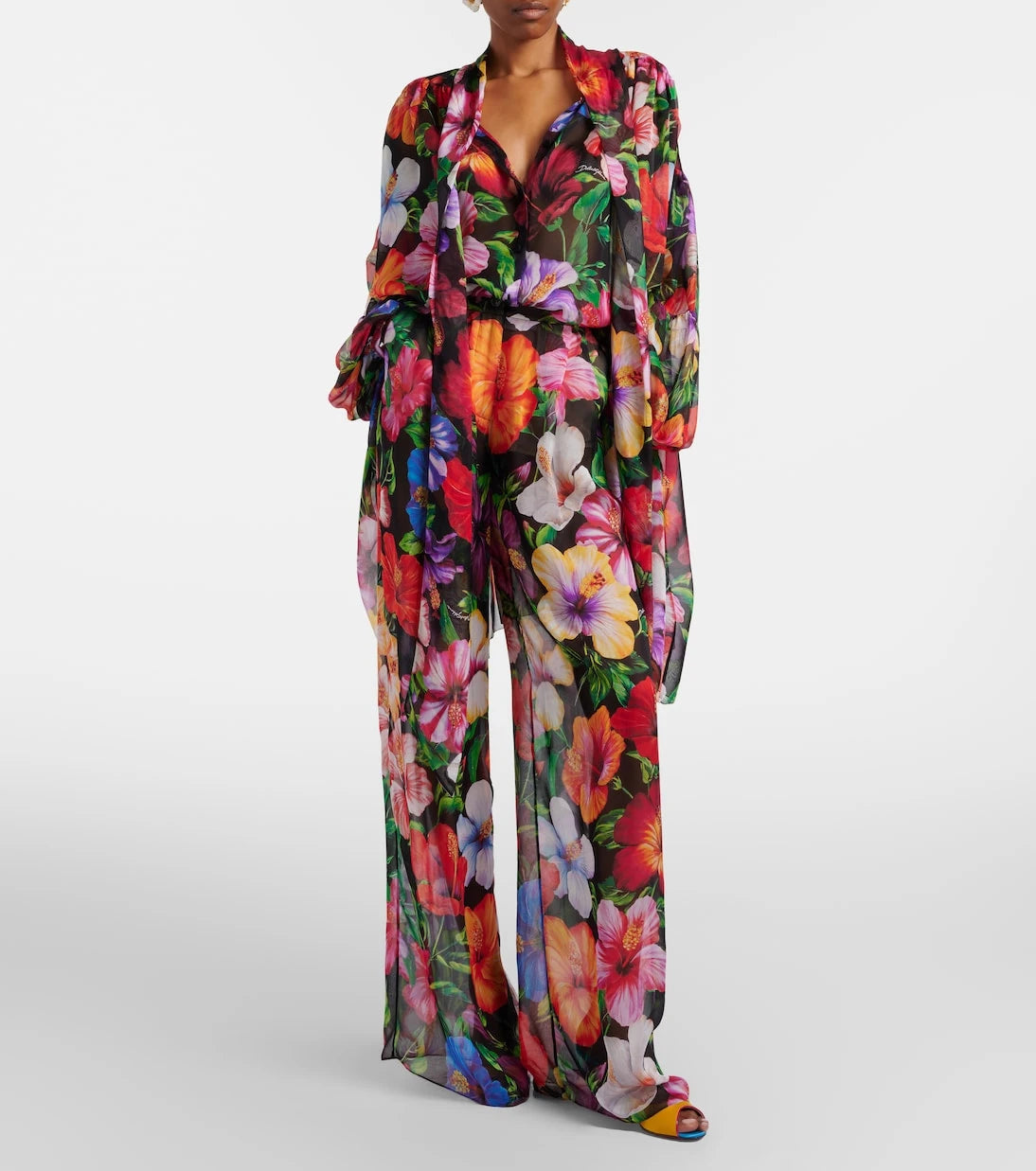Dolce&Gabbana - Floral silk chiffon wide-leg pants