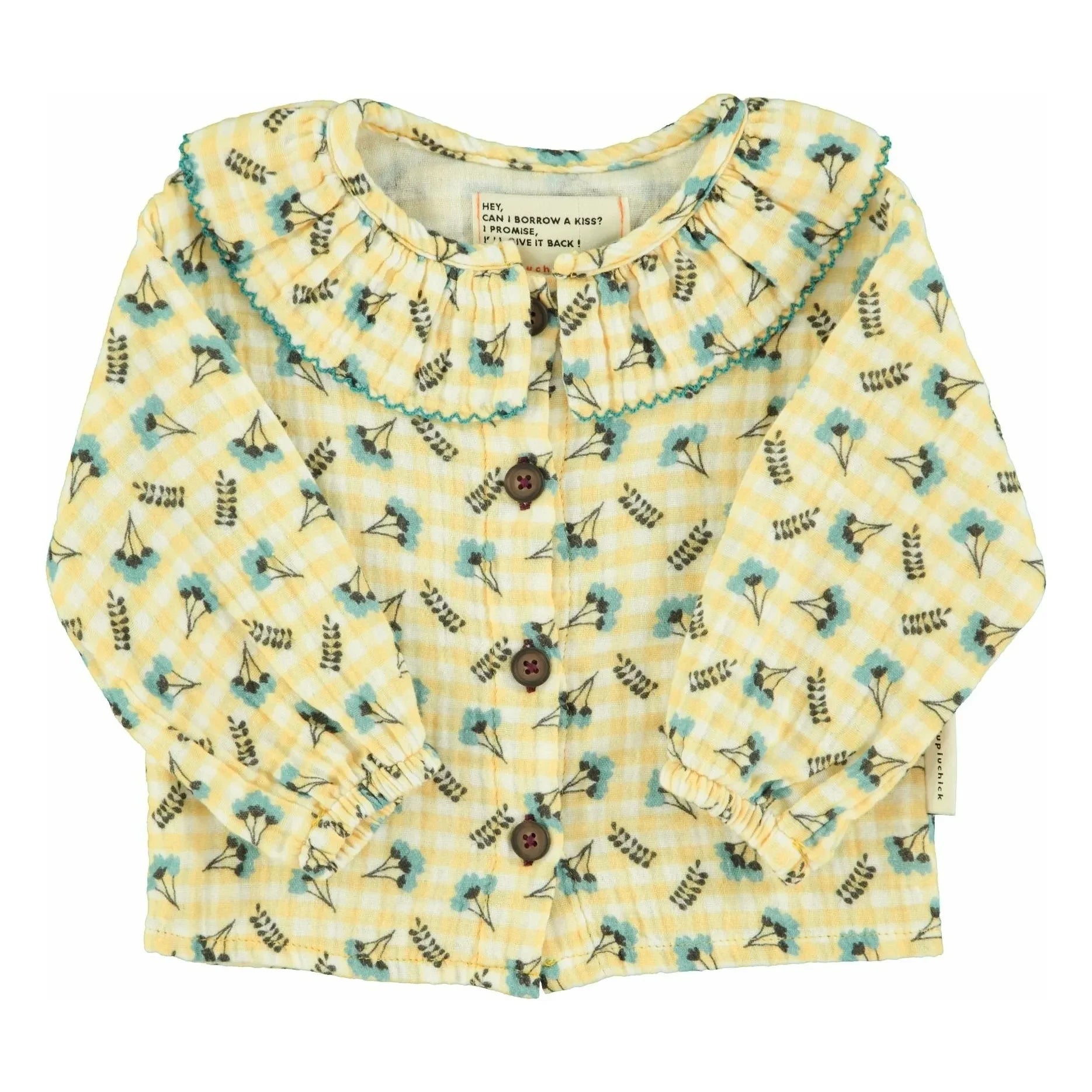 Piupiuchick - Blouse Col Claudine Flowers | Yellow