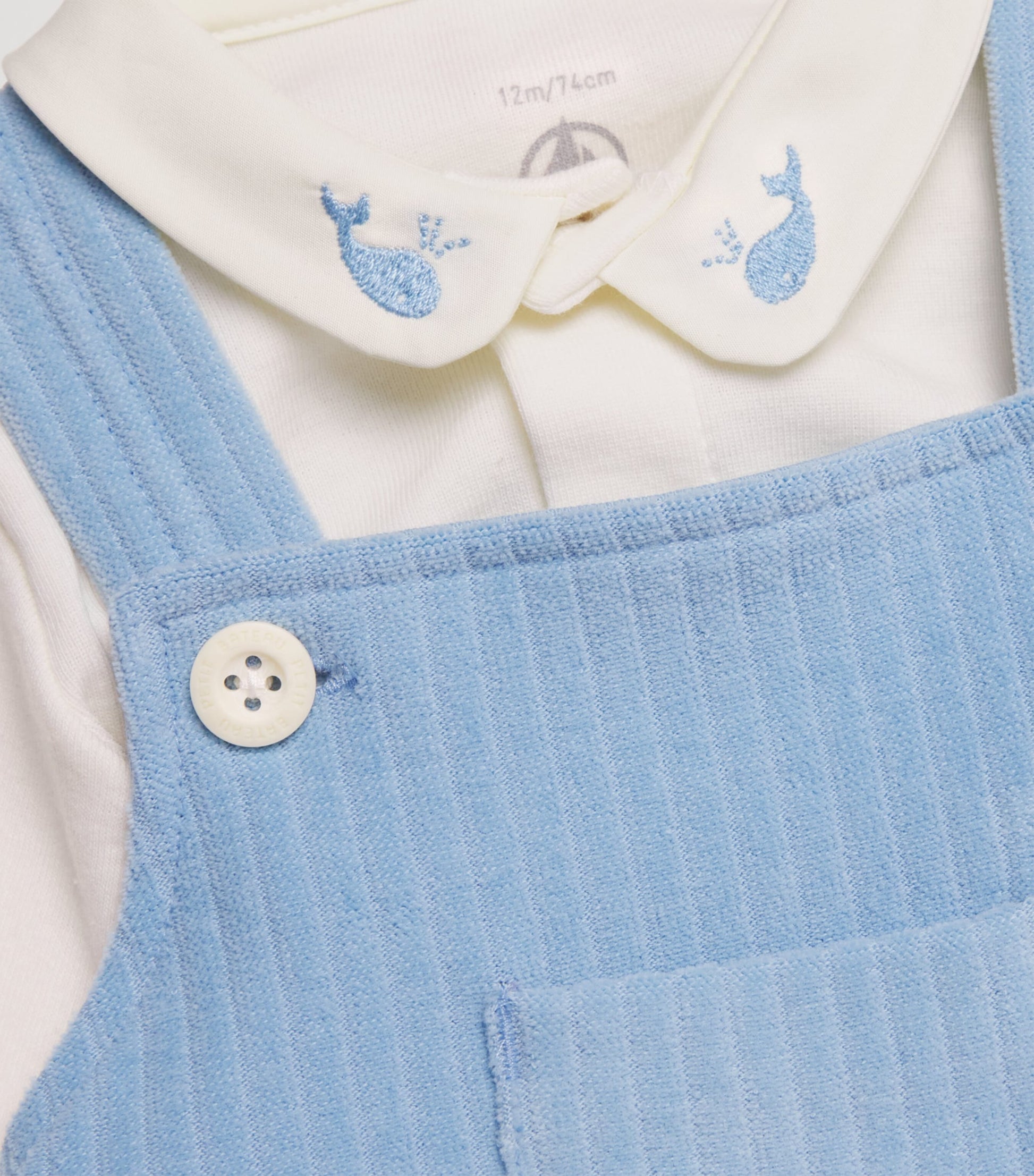 Petit Bateau Cotton Bodysuit and Dungarees Set (1-18 Months)