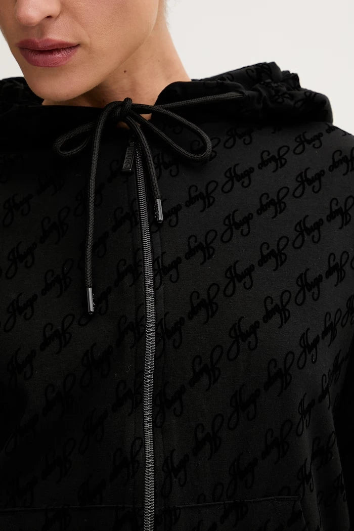 HUGO kadın pamuklu ev sweatshirt FLOKKY_JACKET