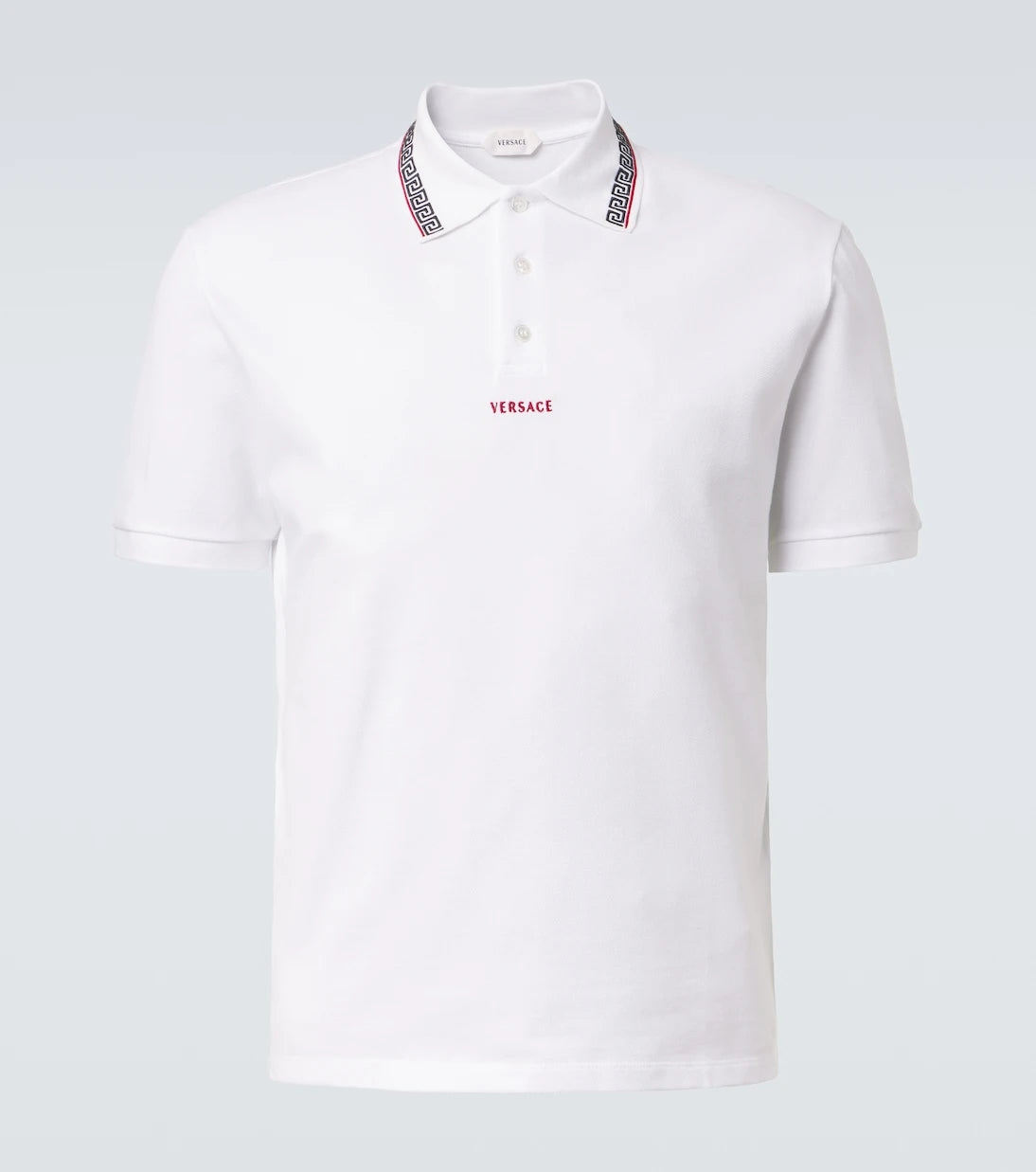 Versace - Greca cotton piqué polo shirt