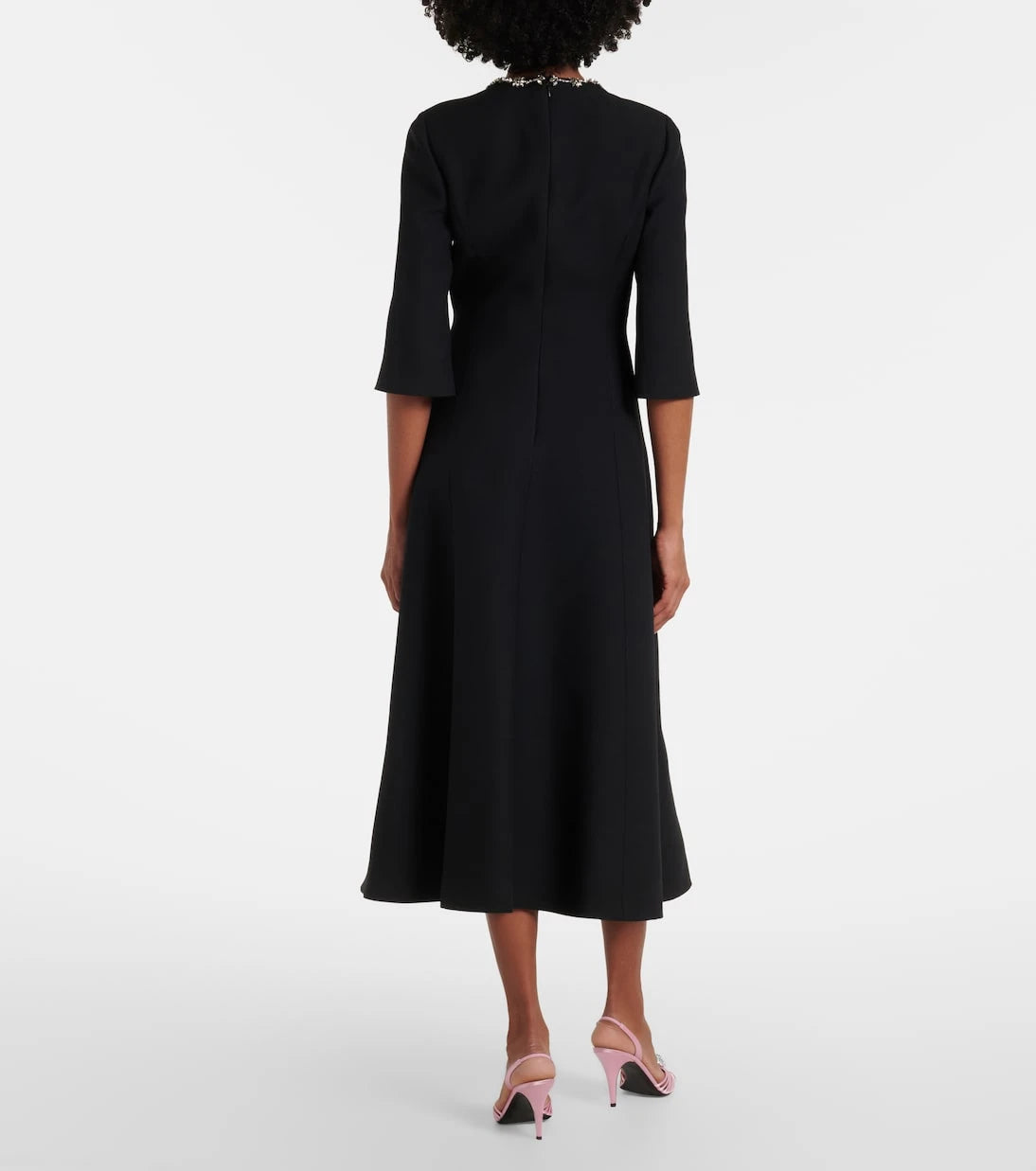 Valentino - Crepe Couture embellished midi dress