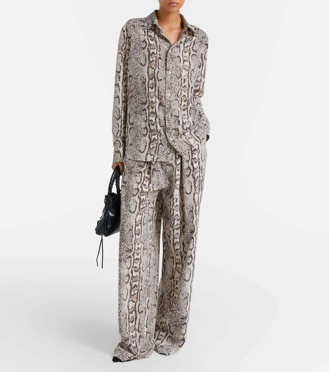 Balenciaga - Snake-print silk shirt
