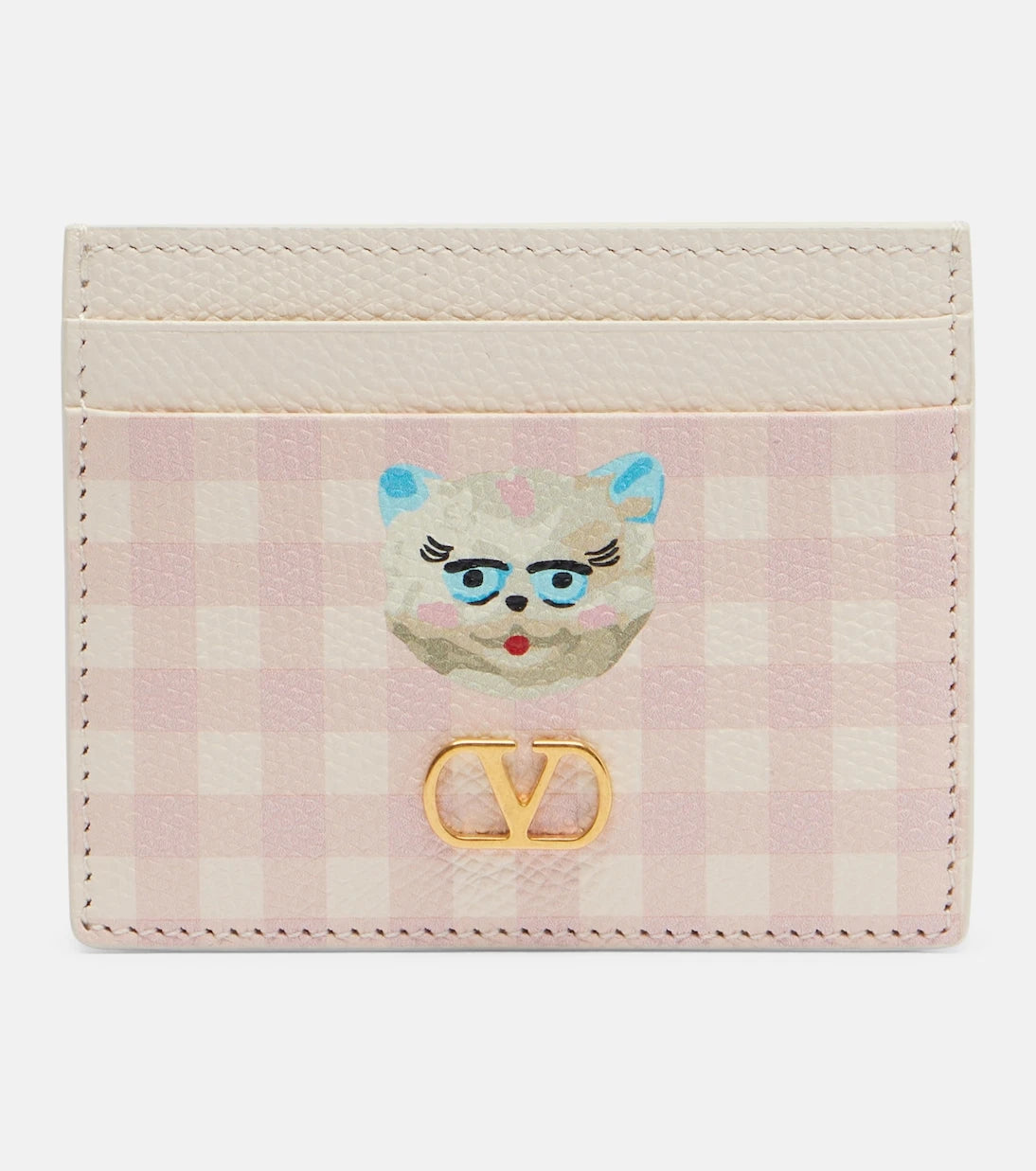 Valentino Garavani - VLogo checked leather card holder