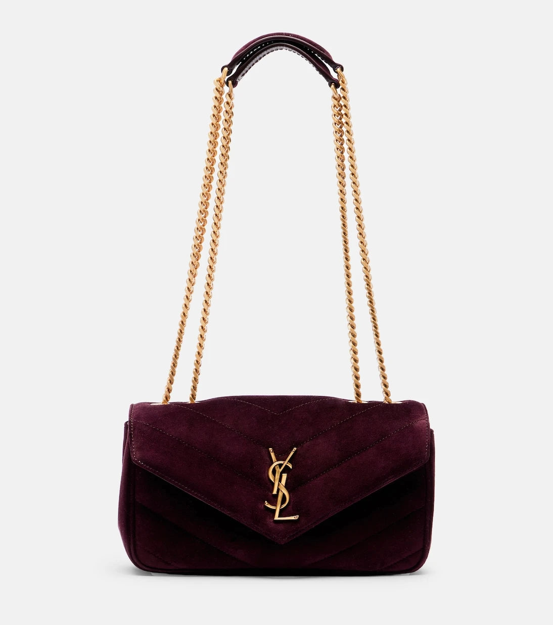 Saint Laurent - Loulou Small matelassé suede shoulder bag