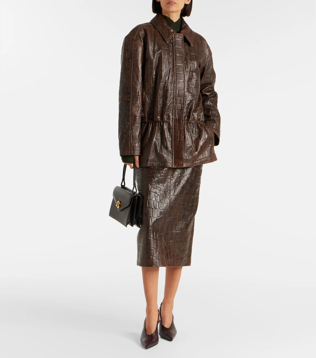 Emilia Wickstead - Norcutt croc-effect leather jacket