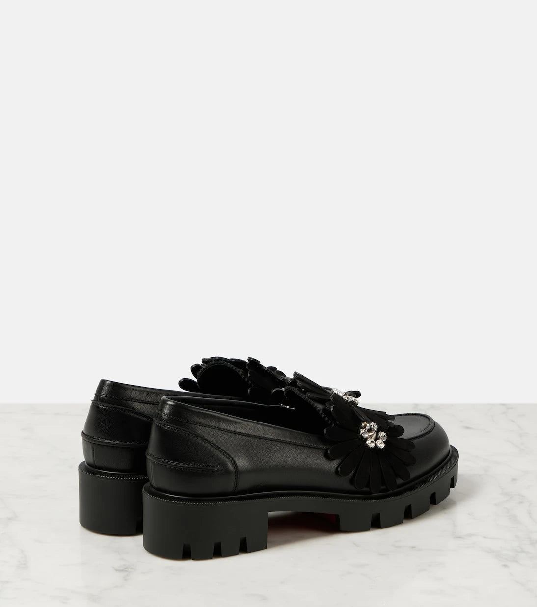 Christian Louboutin - Flora Moc embellished leather loafers