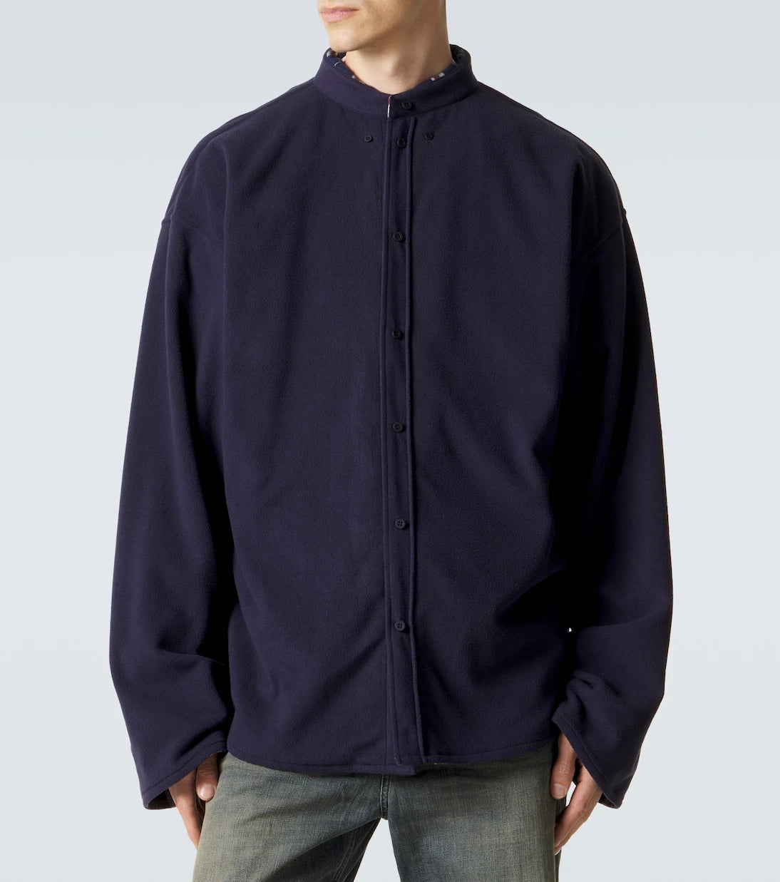 Balenciaga - Reversible flannel and fleece shirt