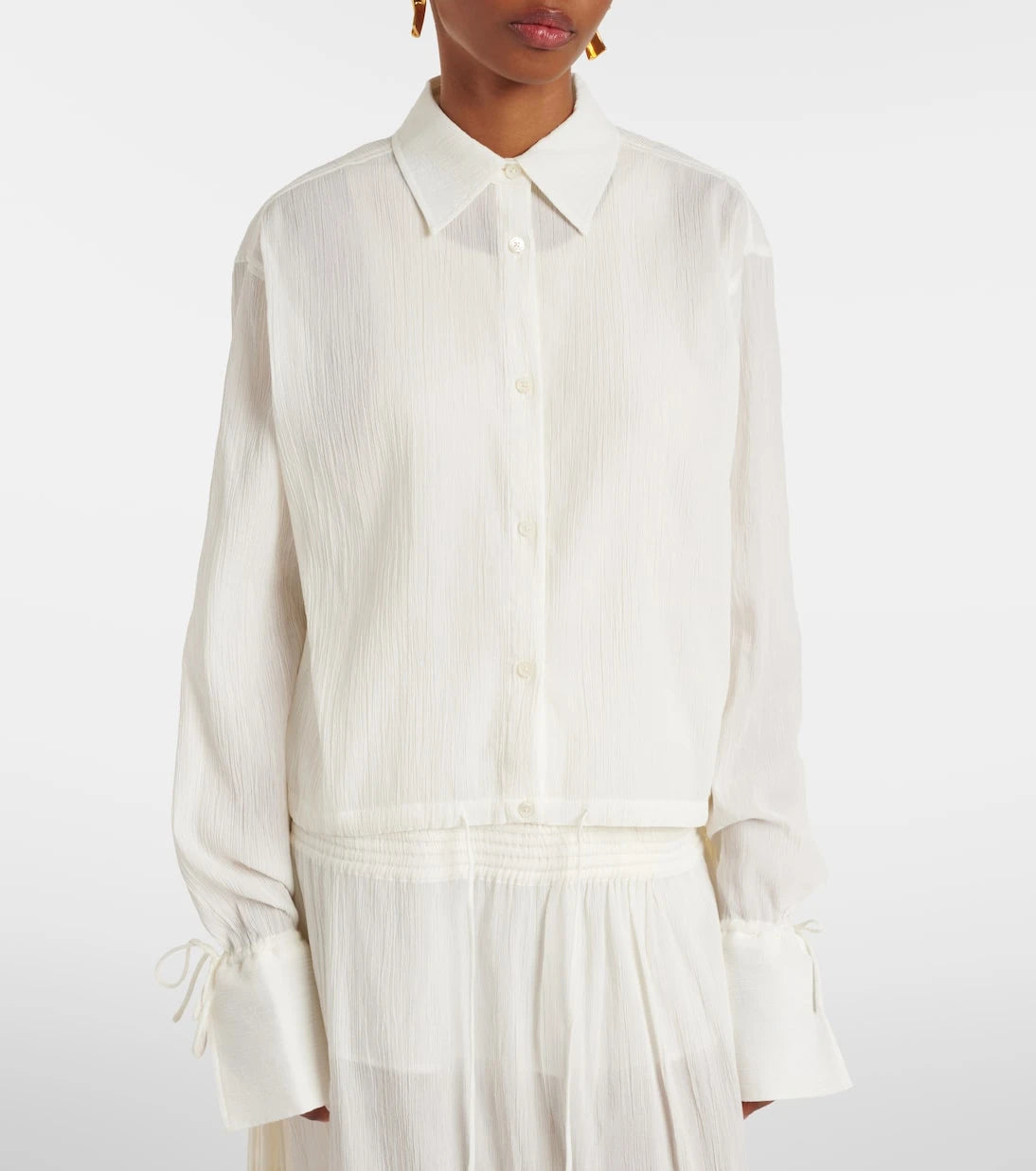 Toteme - Cropped cotton shirt
