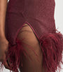 Oséree Burgundy Lumière Feather Mini Dress