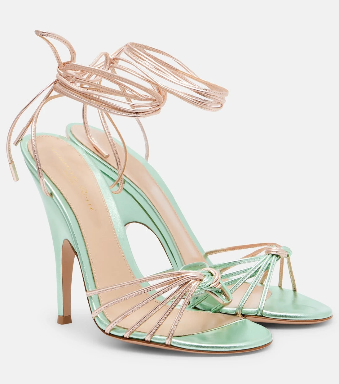 Gianvito Rossi - Metallic leather slingback sandals