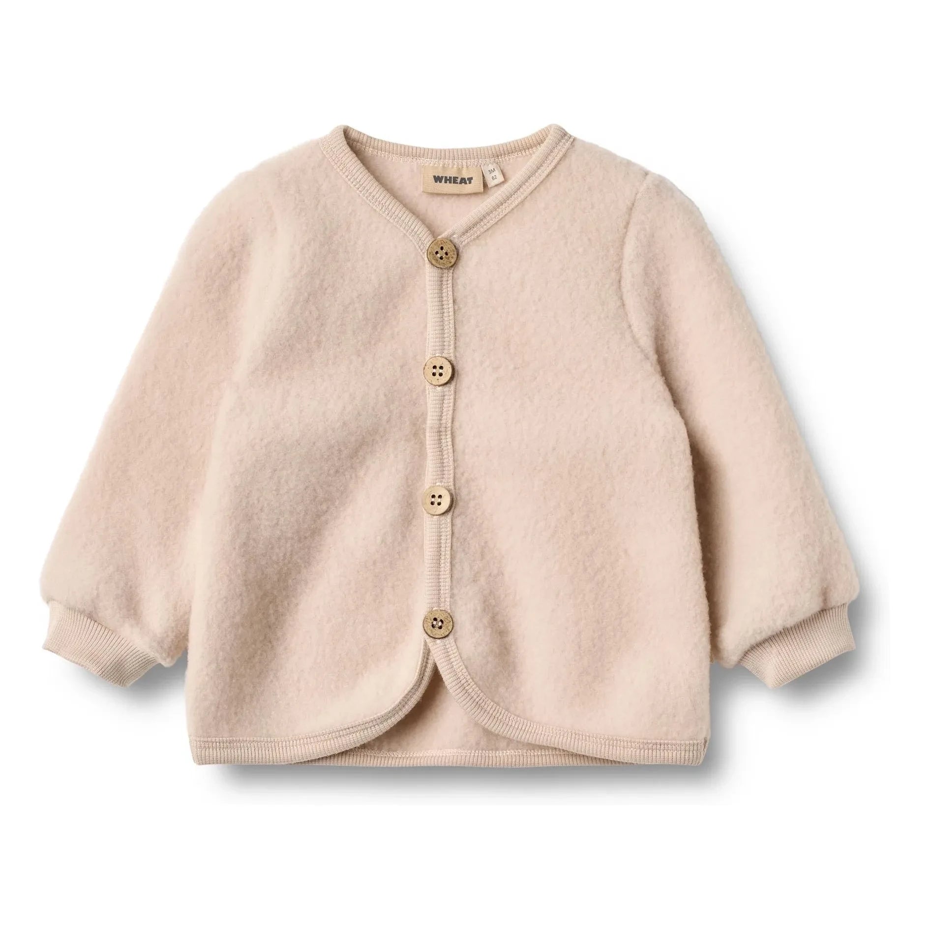 Wheat - Cardigan Kari Merino wool | Powder pink