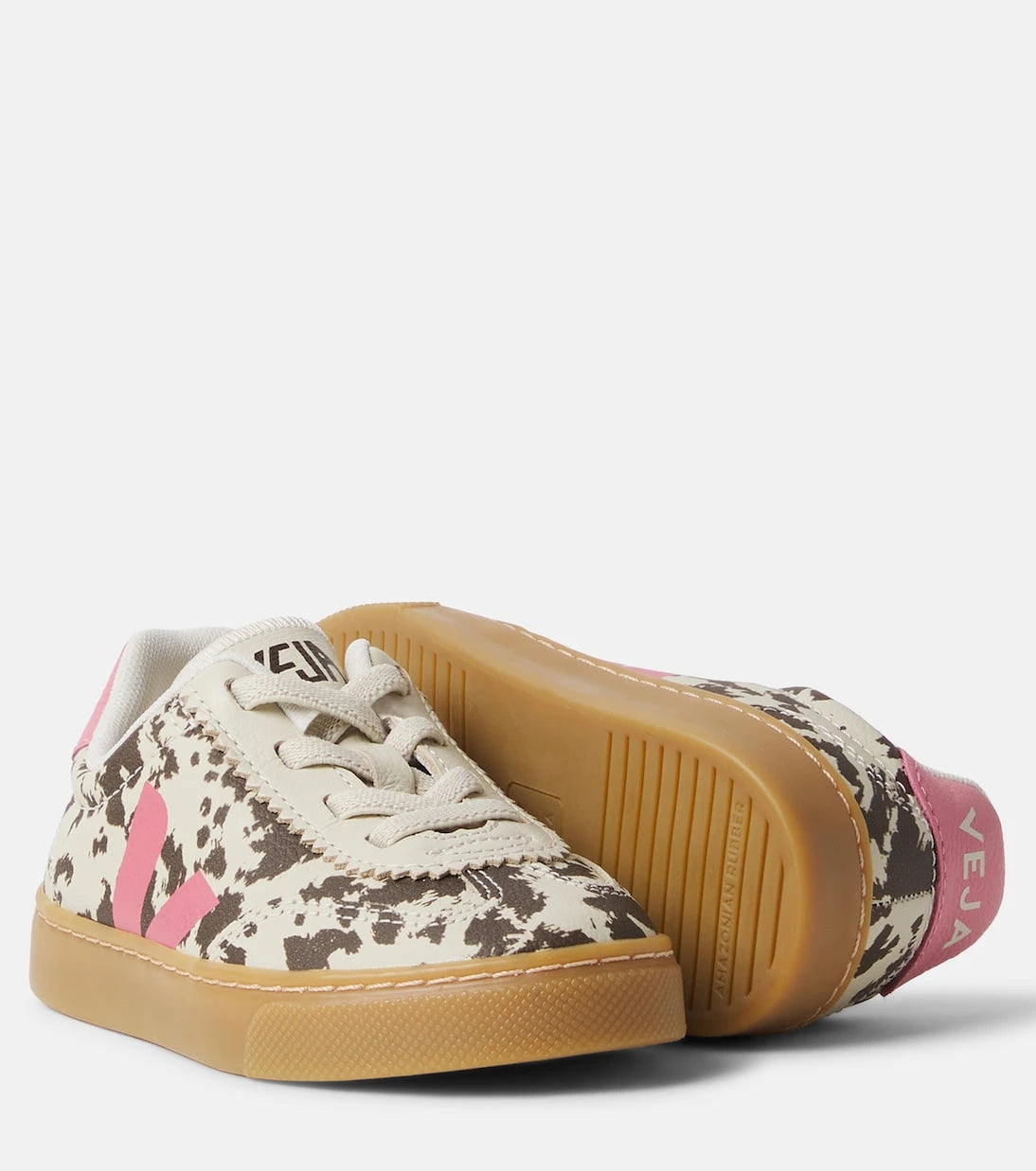 Veja Kids - Volley printed leather sneakers