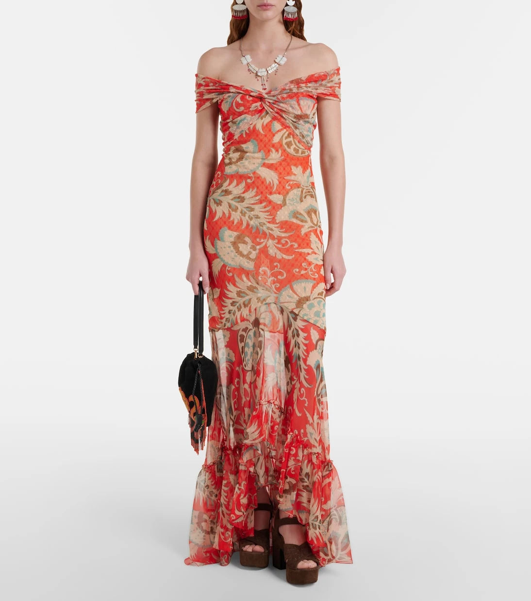 Etro - Kalispera Small beaded suede shoulder bag