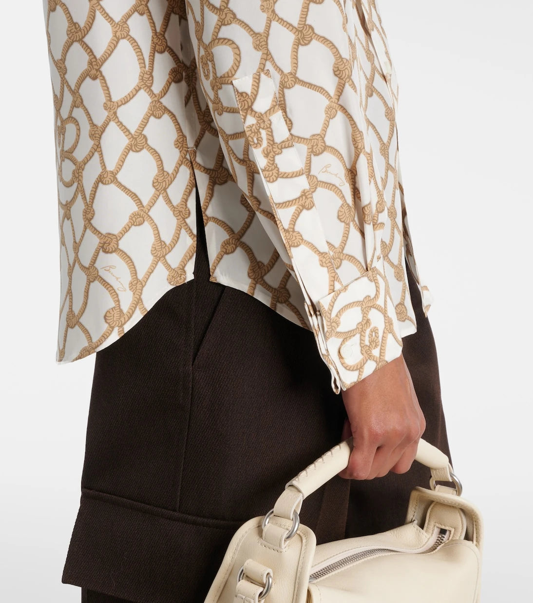 Burberry - Printed silk poplin shirt