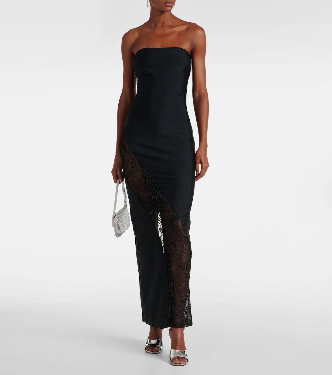 Rotate - Lace-trimmed maxi dress