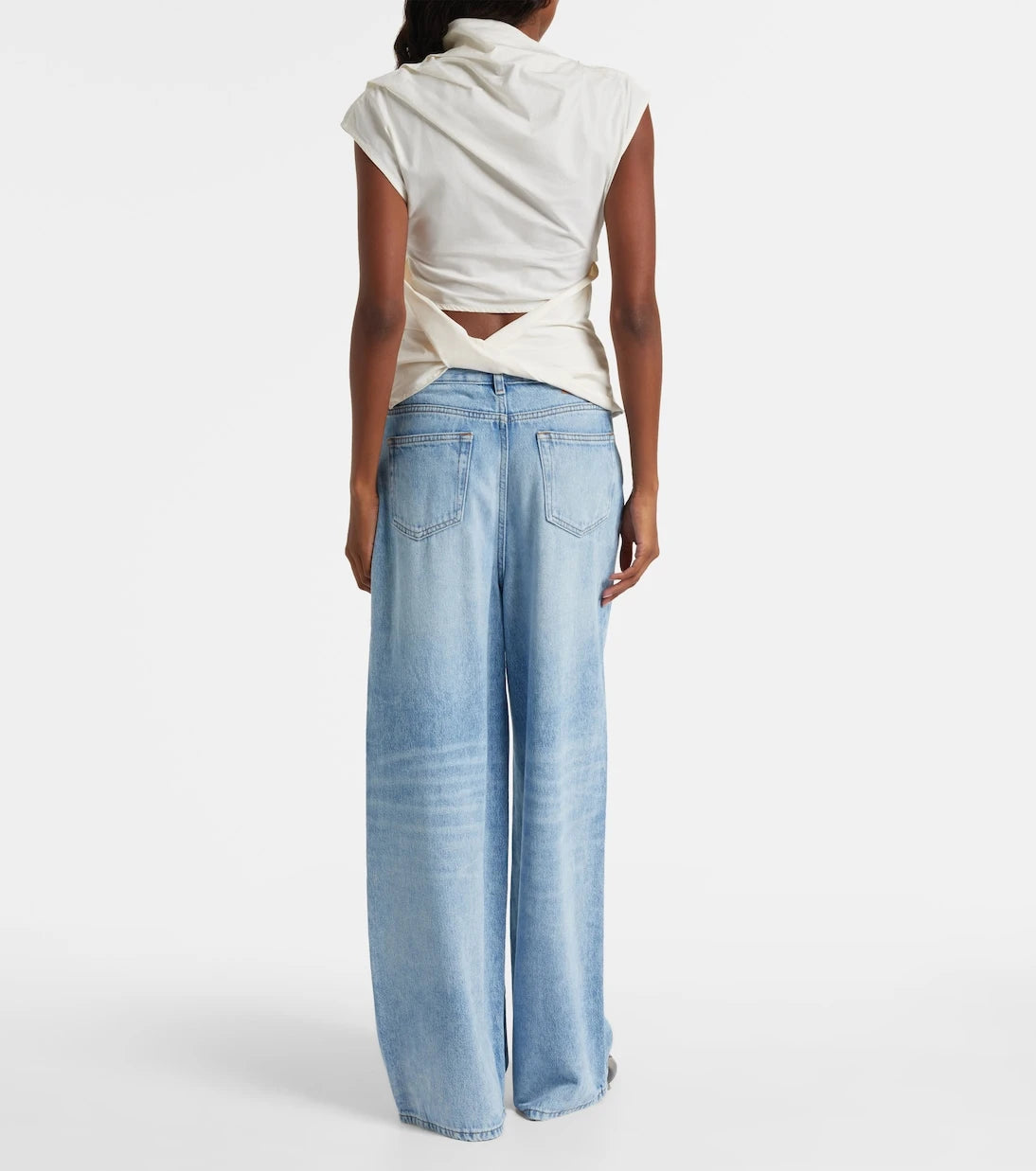 Ganni - Ruched cotton-blend top