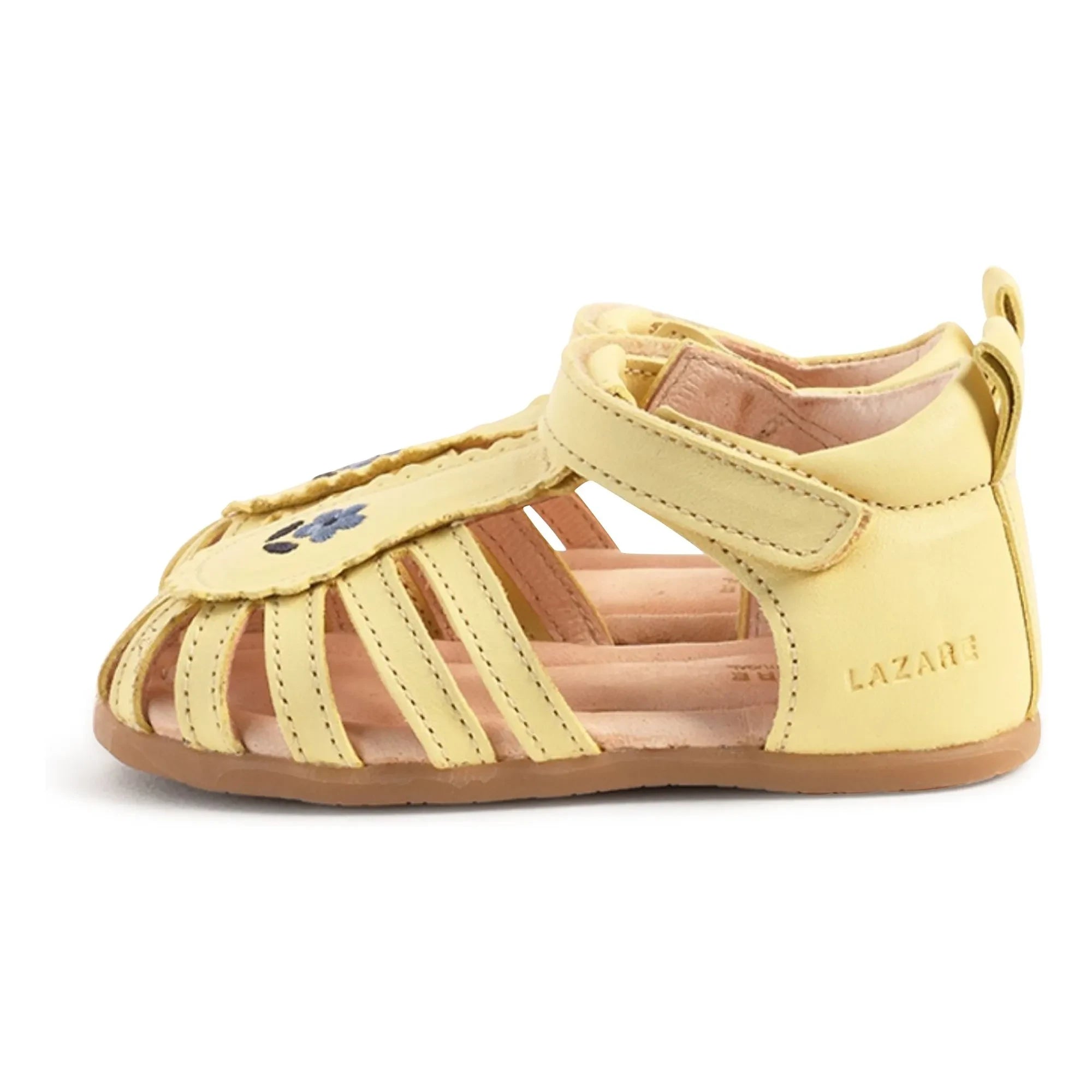 Lazare - Colette Flower Embroidered Sandals | Pale yellow