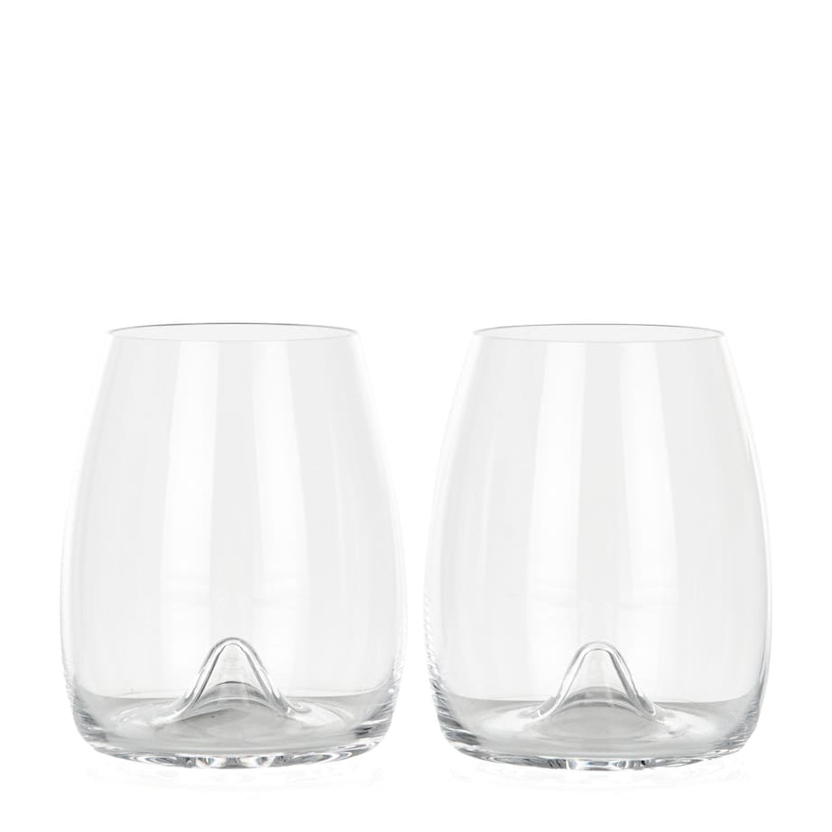 Set of 2 Elegance Stemless Wine Glasses
