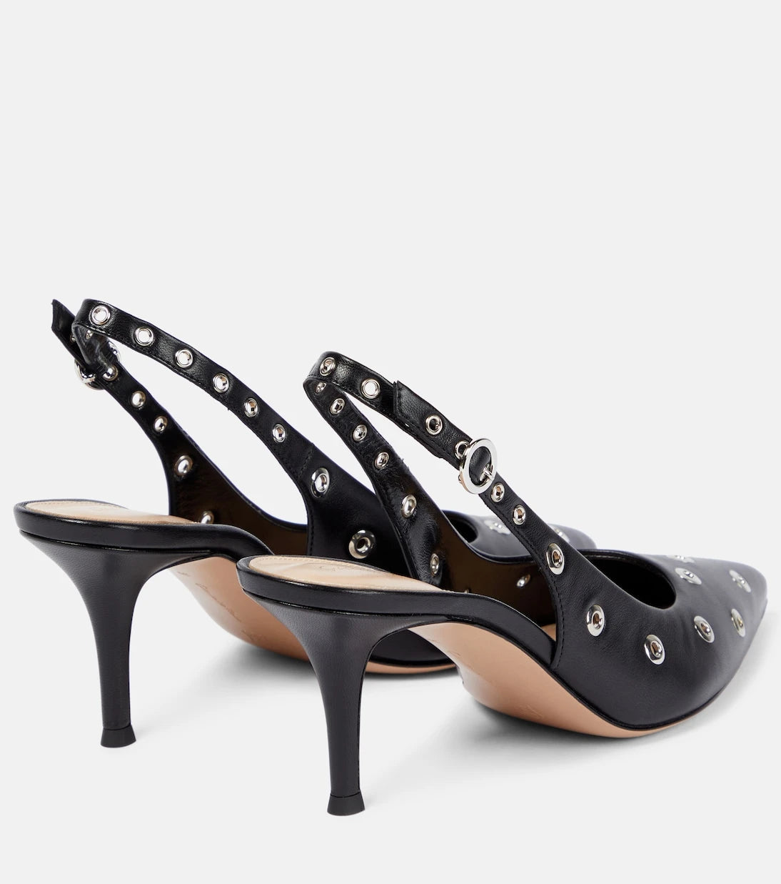 Gianvito Rossi - Lydia studded leather slingback pumps
