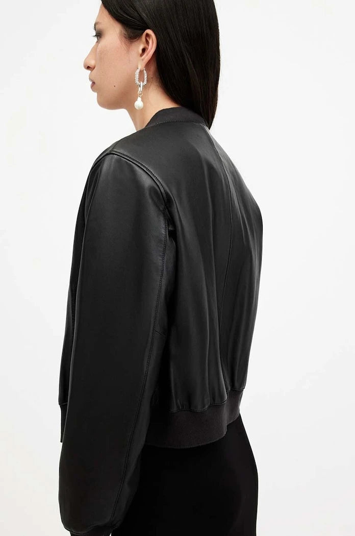 Кожено яке AllSaints ORTEN BOMBER JACKET