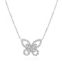 White Gold and Diamond Mini Butterfly Necklace