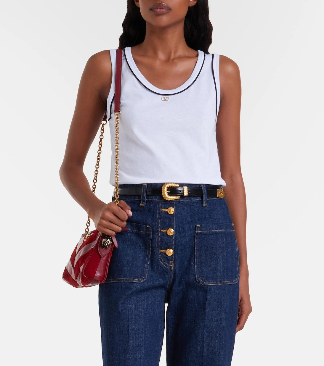Valentino - VLogo cotton jersey tank top